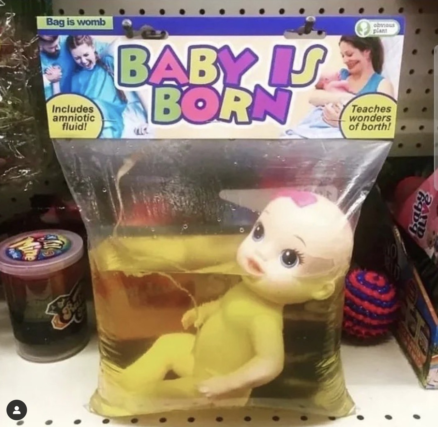 blursed toy - Bag is womb Includes amniotic fluid! Baby Is Born obvious plant Teaches wonders of borth! babs aLiv